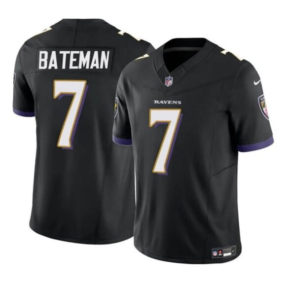 Mens Youths Kids Womens Rashod Bateman Black Vapor Stitched Jersey